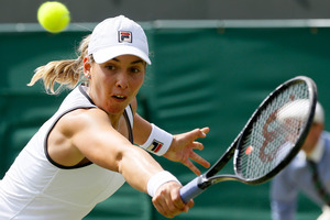 Marina Erakovic in action during her match against Laura Robson. Photo / AP