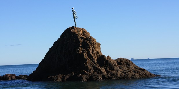 Heroic Wairaka takes flight at the Whakatane Harbour entrance. Photo / Paul Rush
