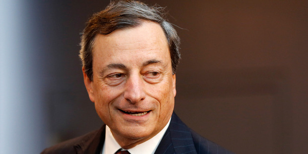 President of European Central Bank Mario Draghi on his way to a news conference in Frankfurt, Germany, this week. Photo / AP