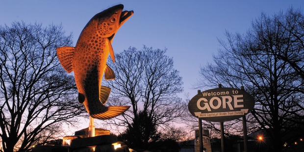 The giant trout in the main stree.