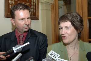 Labour's secretary Tim Barnett - who confirmed the rule change today - with former Labour leader Helen Clark in 2005. File photo / APN