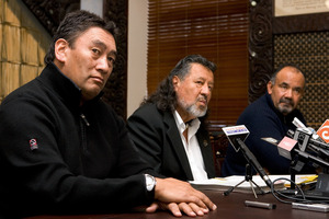 Hone Harawira (left), Pita Sharples and Te Ururoa Flavell. Photo / NZPA