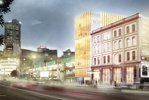 Artist's impression of the refurbished Kauri Timber Building at 104 Fanshawe St, Auckland.