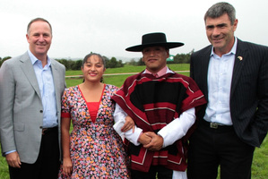 Prime Minister John Key and Minister for Primary Industries Nathan Guy meet the locals in Chile.
