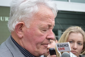 Bernie Monk outside Greymouth courthouse today. Photo / Greymouth Star