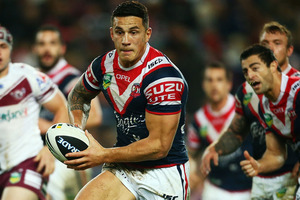 Sonny Bill Williams put on another masterclass as the Roosters moved up to second spot on the ladder with an 18-12 win over Manly. Photo /Getty Images