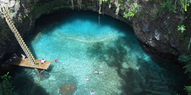 Sua Ocean Trench at Lotofaga Village on Upolu Samoa.