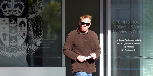 Richard Snook leaves the Napier District Court after being sentenced to four months' home detention for making intimate visual recordings. Photo / APN