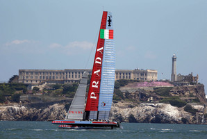Luna Rossa are adamant they won't race until the jury rules on their protest. Photo / AP
