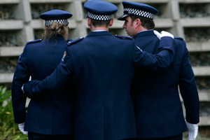 Mourners at the funeral of Derek Wootton in 2008. Photo / NZ Herald