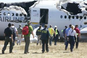 Asiana Airlines Flight 214 after crashing at at San Francisco airport. Photo / US National Transport Safety Board @NTSB