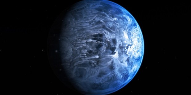 An illustration depicting HD 189733b, a huge gas giant that orbits very close to its host star HD 189733. Photo / AFP