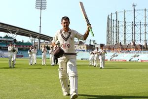 Ricky Ponting of Surrey acknowledges the crowd as he leaves the field during the LV County Championship match between Surrey and Nottinghamshire. Photo / Getty Images
