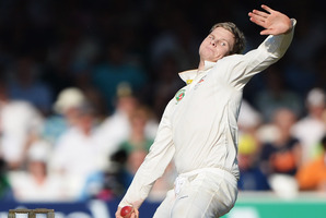 Steve Smith of Australia bowls during day one of the 2nd Investec Ashes Test match. Photo / Getty Images