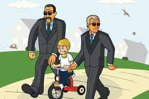 Helicopter parents hover around their children constantly.