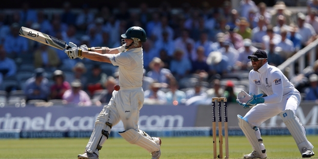 Australia's Chris Rogers was trapped lbw by Graeme Swann after a delivery the English spinner called the "worst piece of cricket in test history". AP