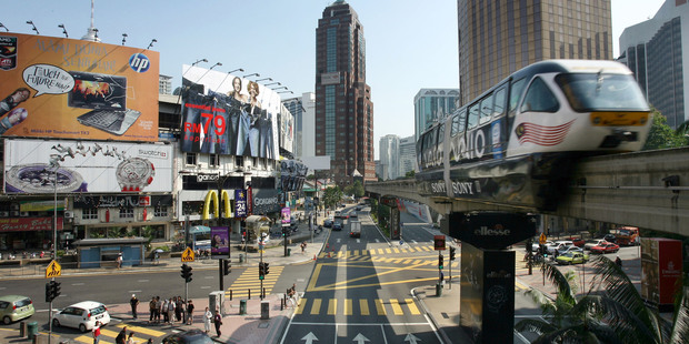 Kuala Lumpur's Bukit Bintang shopping district. Photo / Bloomberg