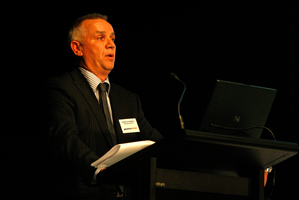 David O'Connell, managing director of Geneva Finance, at the finance company's annual meeting in 2008. The former finance company has now paid back all its investors. Photo / NZ Herald