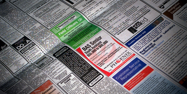 Newspaper job advertising continues to lose ground against online ads. Photo / File