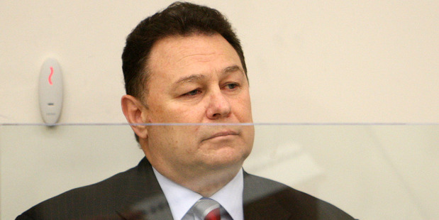 Blue Chip boss Mark Bryers sits in the dock in the Auckland District court for sentencing, in May 2010. Photo / NZPA