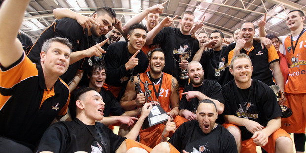 The Southland Sharks earned a fairy-tale maiden Bartercard National Basketball League title at the Pettigrew-Green Arena tonight against the Nelson Giants. Photo / Paul Taylor