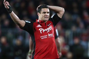 Dan Carter made 19 tackles in the Crusaders' win over the Hurricanes. Photo / Getty Images