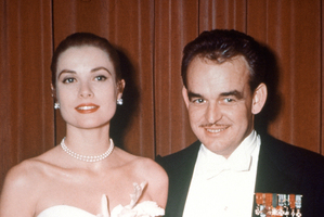 American actress Grace Kelly with Prince Rainier of Monaco in 1956. Photo / AP