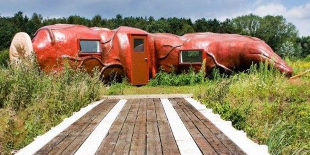 A 6m-long, 1.8m-high polyester replica of a human colon created by Dutch designer Joep van Lieshout. Photo / Supplied