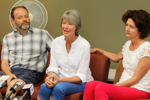 The children of (from left) Tim Fellows, Sheila Tippett and Jennifer Boggiss all survived the crash.