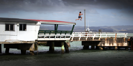 Kawhia Jetty is a popular meeting place for youngsters living in the Waikato seaside settlement but was last week the scene of an assault on the town's sole cop. Photo / Doug Sherring