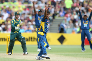 Sri Lanka's Nuwan Kulasekara ripped through Australia's batting order. Photo / AP