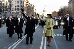 President Barack Obama and first lady Michelle Obama are again expected to walk along Pennsylvania Ave. Photo / AP