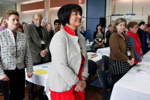 Education Minister Hekia Parata arriving at the PPTA (Post Primary Teachers Association) annual conference 2012. Photo / Mark Mitchell