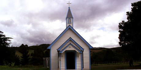 The church built by Bishop Pompallier on the Hokianga. The first Mass was celebrated on New Zealand soil on January 13, 1838. Photo / Ross White and Auckland Catholic Diocesan Archives