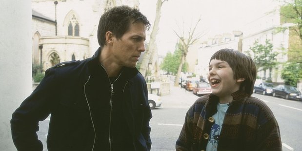 Hugh Grant and Nicholas Hoult in the film About A Boy. Photo / Supplied