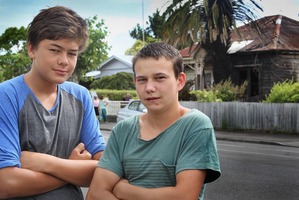 Brothers (from left) Tyrone Dodd-Edwards 14, and Watene Dodd-Robertson 17, helped rescue an elderly lady from her house that caught fire. Photo / Warren Buckland