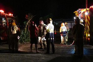 The power line ignited a shed containing fireworks and cyanide. Photo / Peter de Graaf