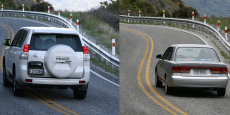Forty-nine vehicles, including 19 rental vehicles, were photographed crossing the centre line on State Highway 6. Photo / NZ Police