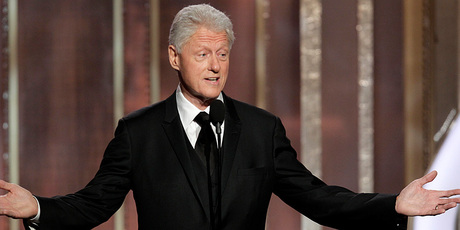 Bill Clinton onstage at the Golden Globes. Photo/AP