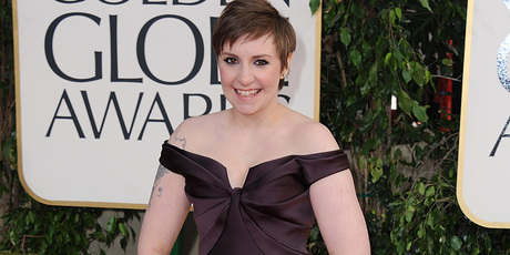 Lena Dunham at the Golden Globe awards. Photo/AP