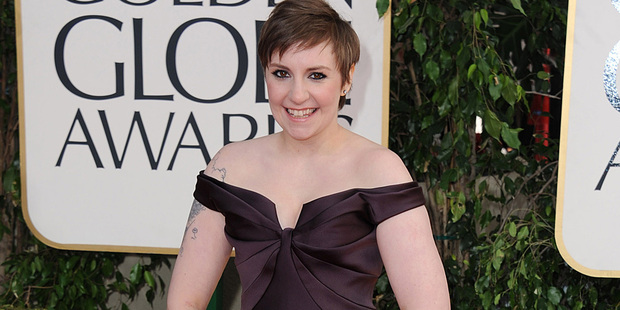 Lena Dunham at the Golden Globe awards. Photo/AP