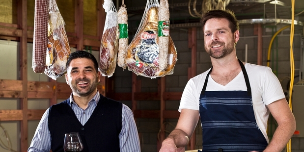 Michael Dearth with head chef Ben Bayly. Photo / Babiche Martens
