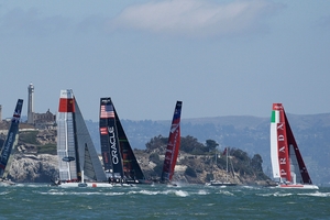 The crews in the Red Bull Youth America's Cup cannot use the AC45s until August 12. AP