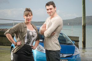 Bronwyn Turei and Matt Whelan have taken part in a fuel economy challenge, driving a Honda Jazz. Photo / Ted Baghurst