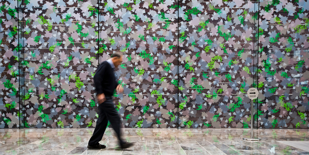 Sara Hughes' Orangerie creates a dappled light on the floor of the ANZ foyer. Photo / Greg Bowker