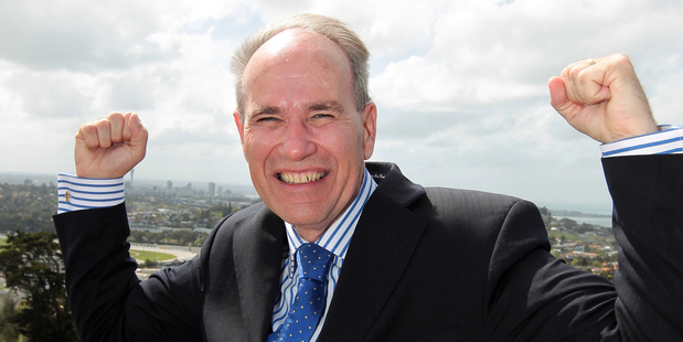 Auckland Mayor Len Brown today at One Tree Hill. Photo / NZH