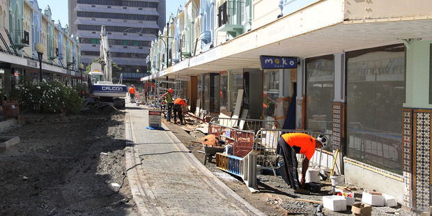 Repairs to earthquake damaged shops on New Regent Street after the Christchurch earthquakes. If a loss in profit was because of damage to a business's property, it was likely to be covered by insurance. If, however, the loss was due to fewer customers visiting the affected area, it may be excluded under another circumstances clause. Photo / File