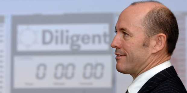 Brian Henry, founder of Diligent Board Member Services at the NZX after the company's shares were first listed in 2007. Photo / NZPA