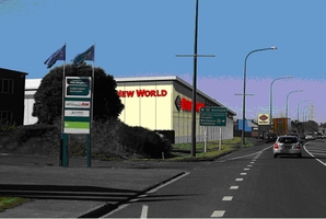 An architects' drawings for the New World supermarket at Kumeu.