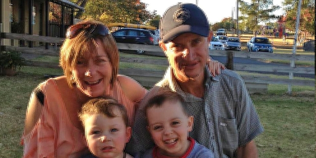 Parents Louise and Noel Moir with sons Charlie, left, and victim Jackson Moir, who died at the scene of the farm accident in Parkville, New South Wales.